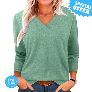 BRAND NEW XIEERDUO Long Sleeve V Neck Tunic Top - Perfect for Fall!
